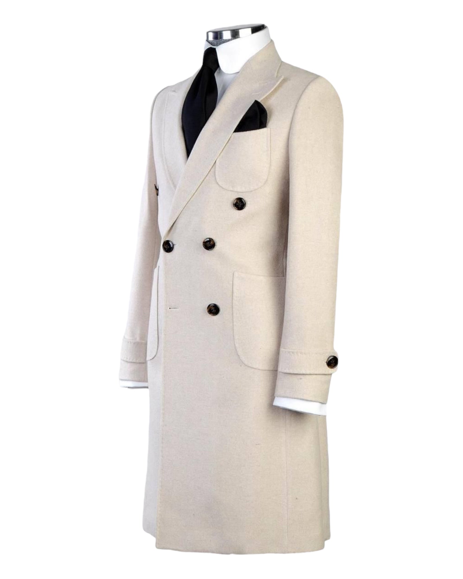 Cream Double Breasted Coat