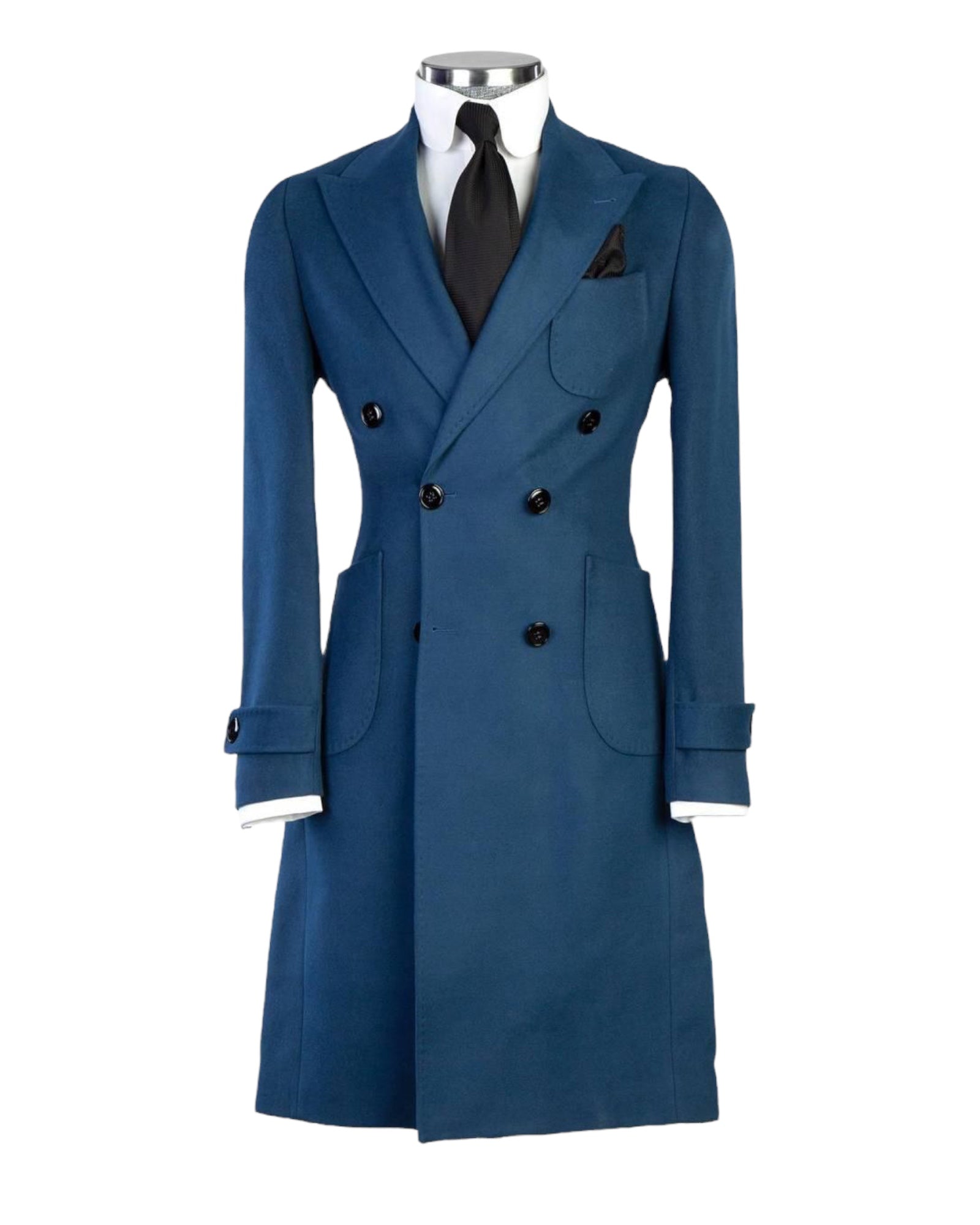 Nassau Blue Double Breasted Long Coat