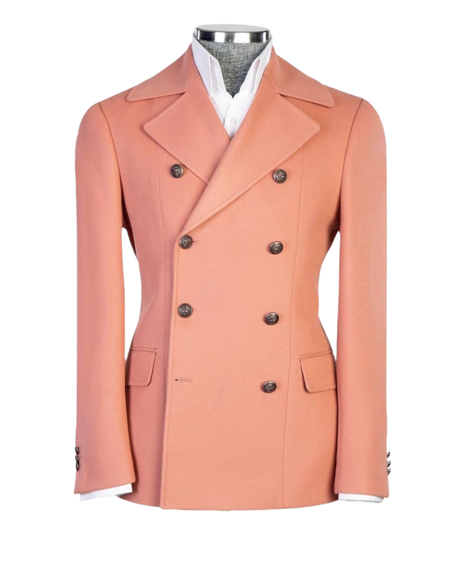 Salmon Pink Double Breasted Coat