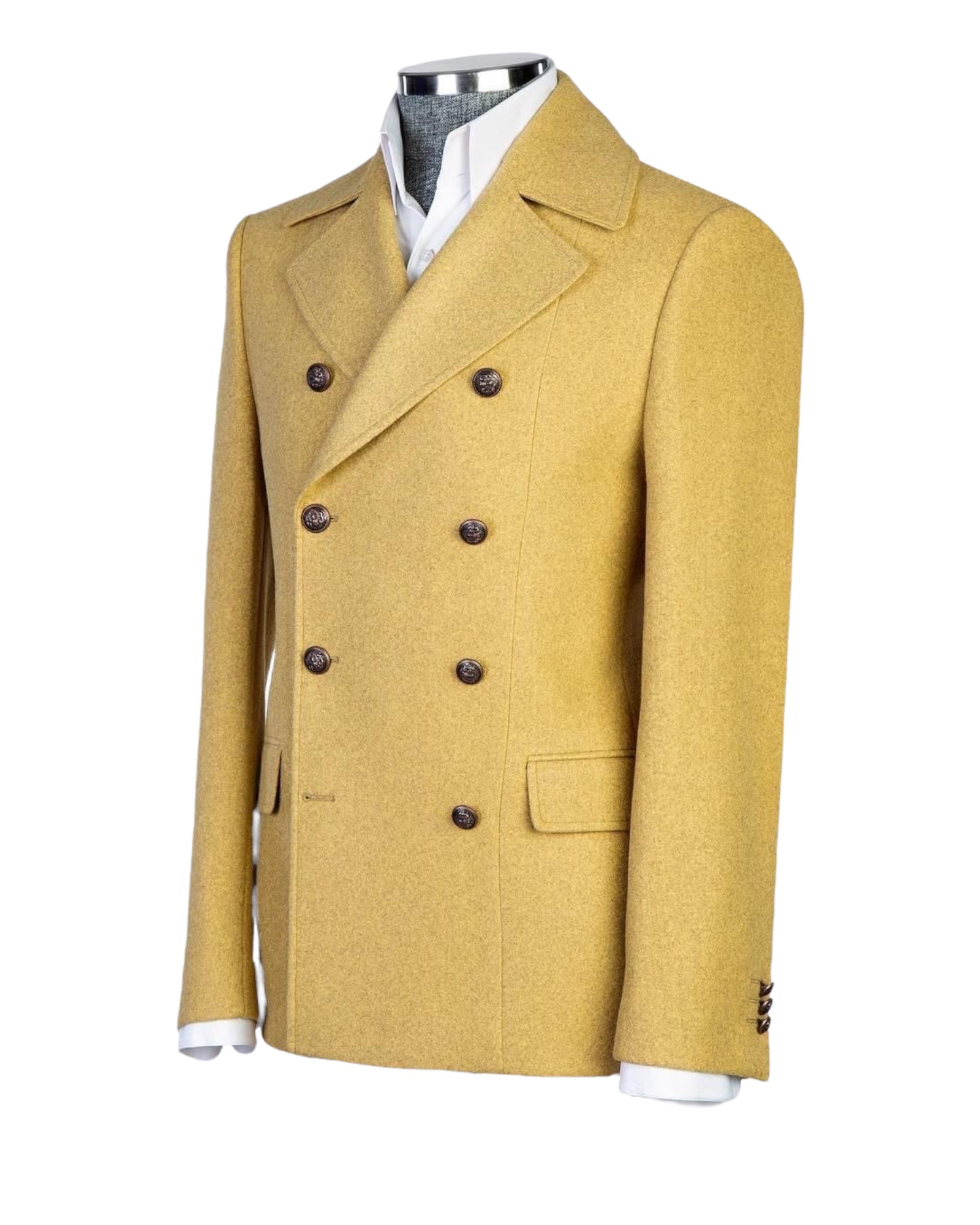 Yellow Double Breasted Coat