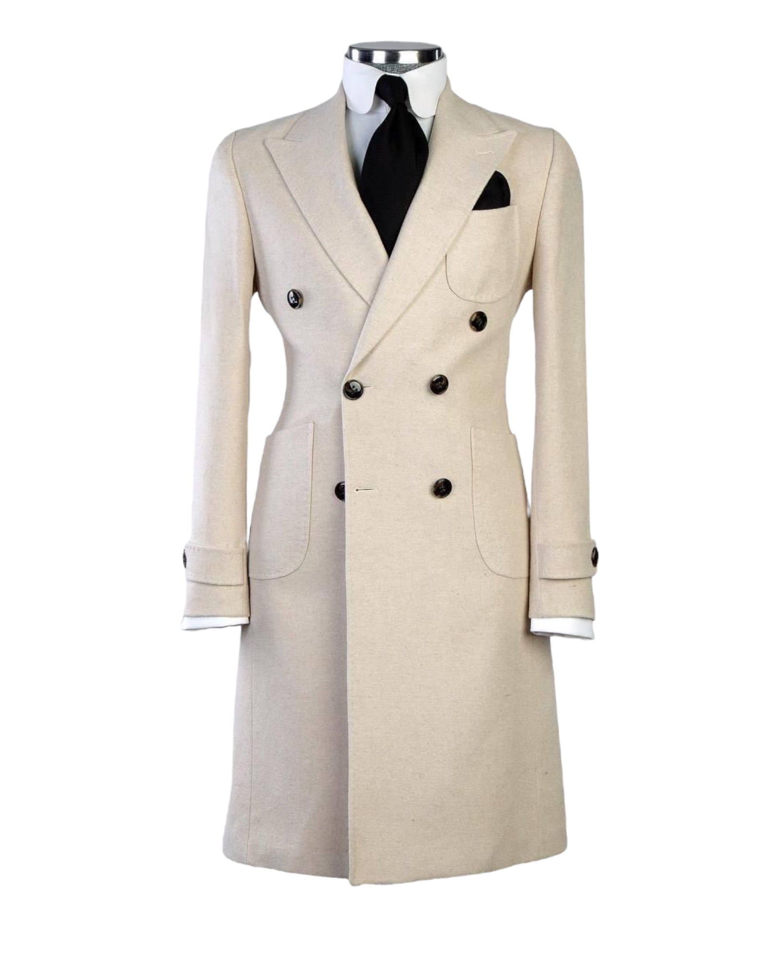 Cream Double Breasted Coat