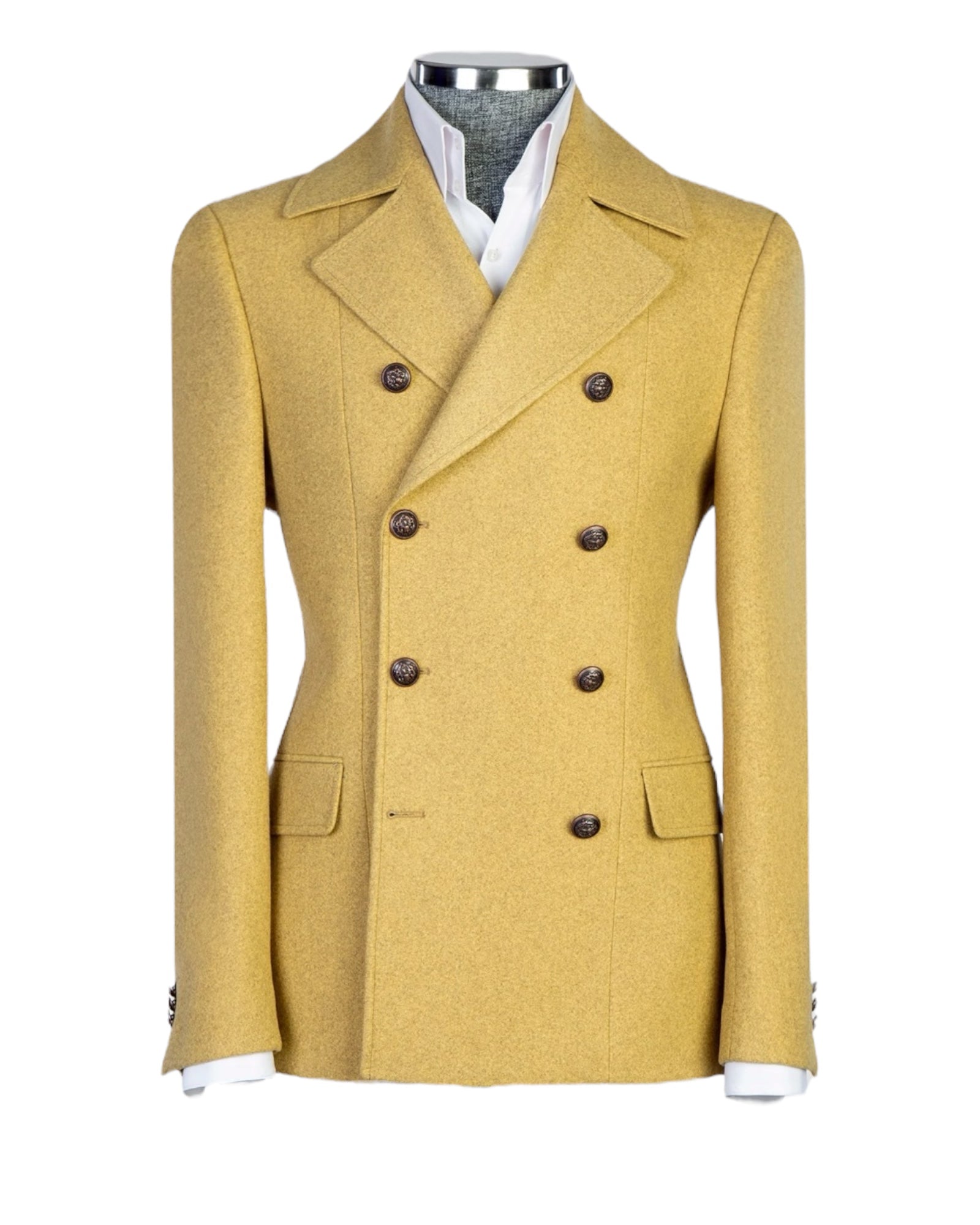 Yellow Double Breasted Coat