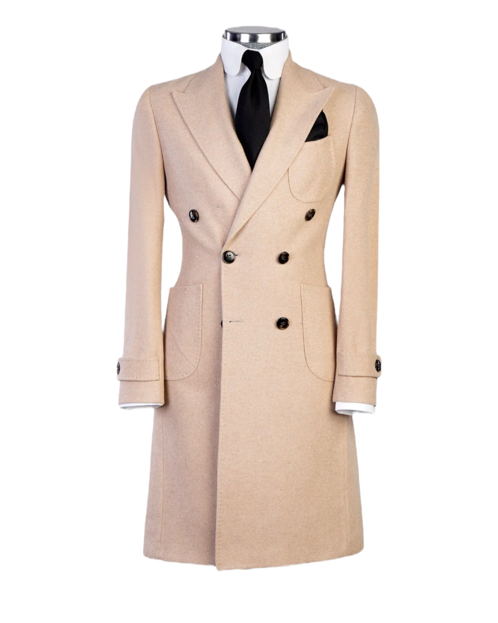 Beige Double Breasted Coat