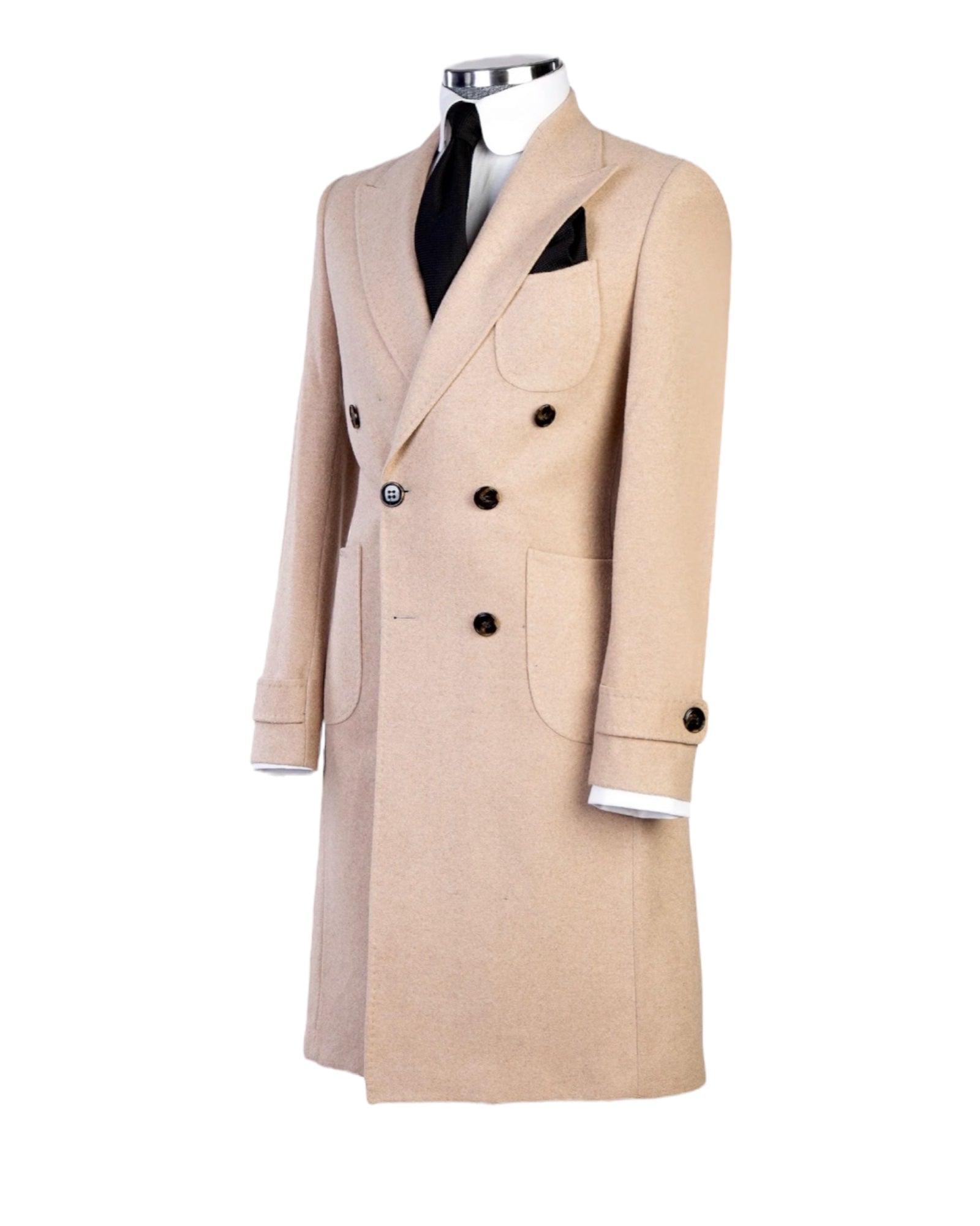 Beige Double Breasted Coat