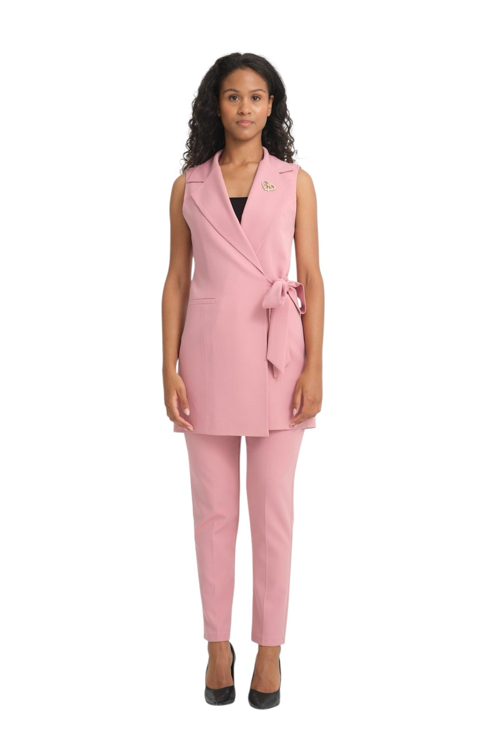 Ärmelloser Anzug in Rosa