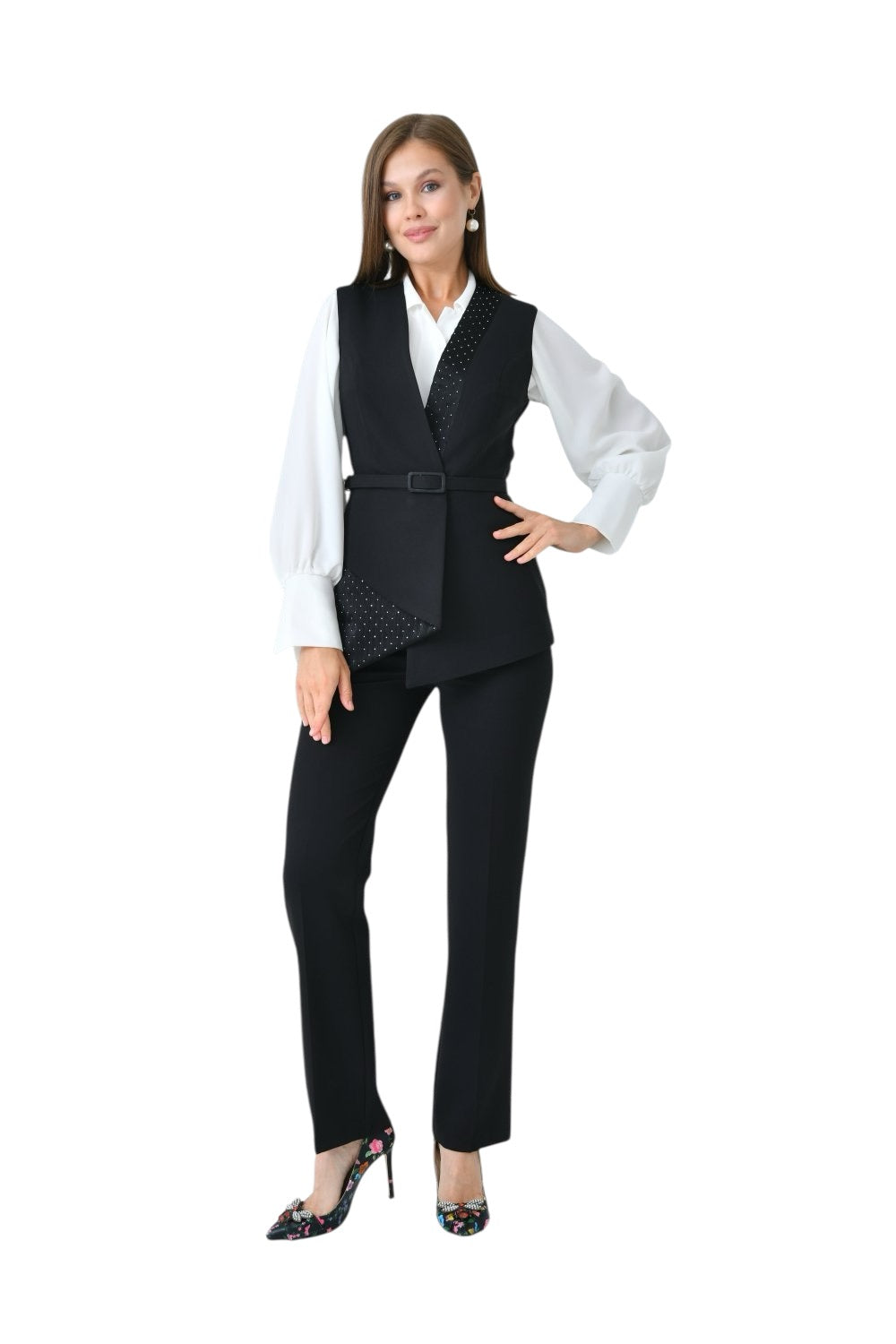 Black Sleeveless Suit