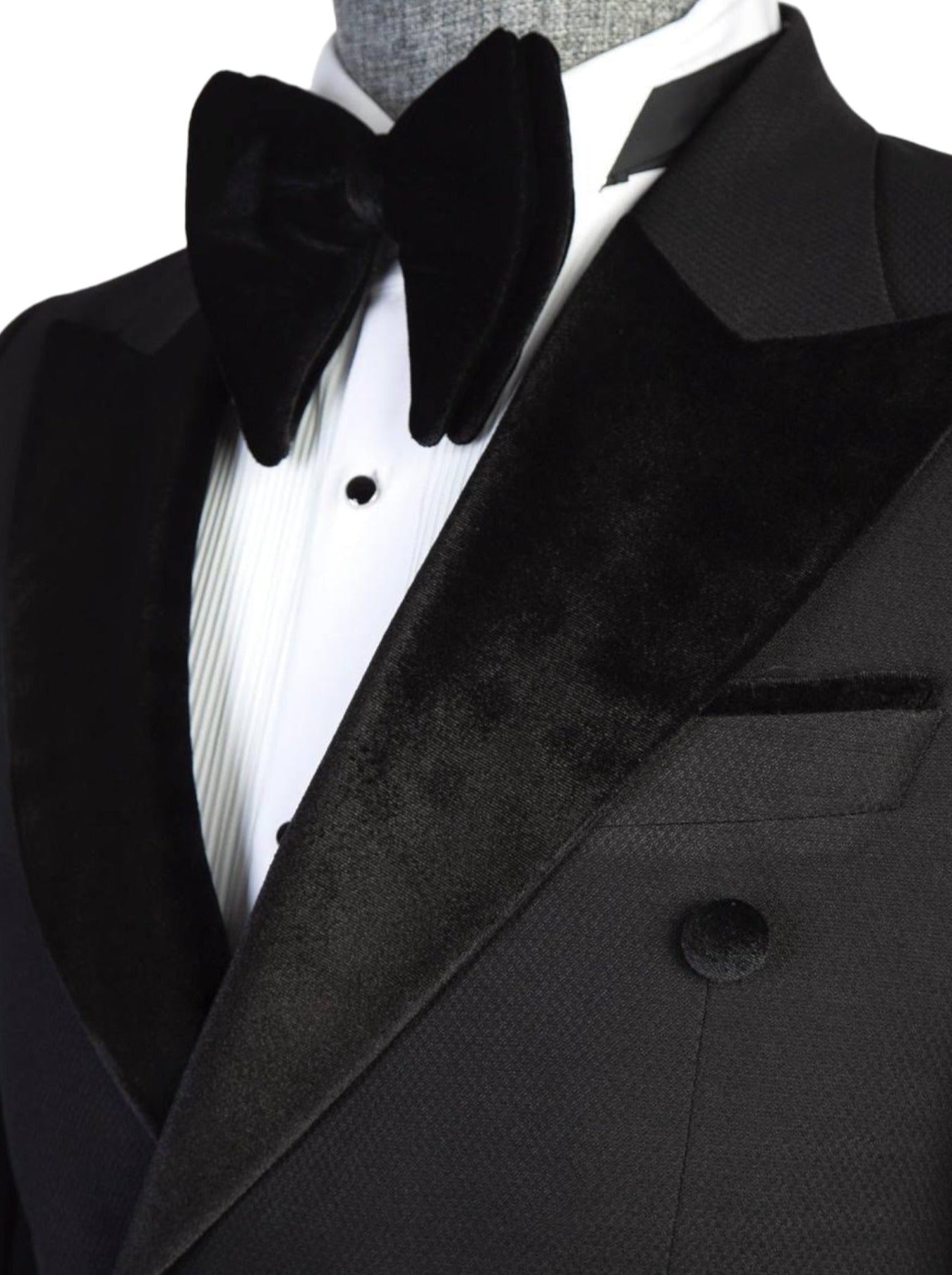 Black Velvet Lapel Double Breasted Tuxedo