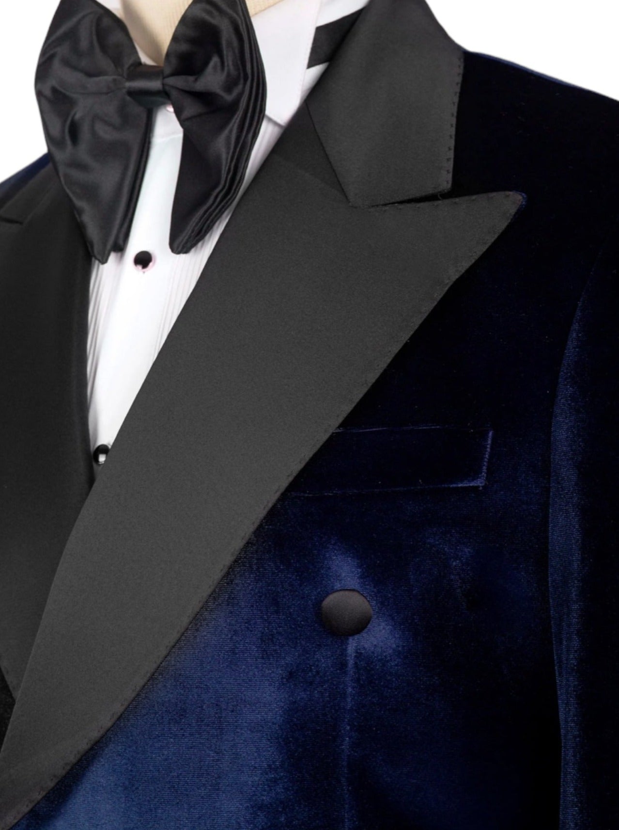 Dark Blue Velvet Double Breasted Tuxedo