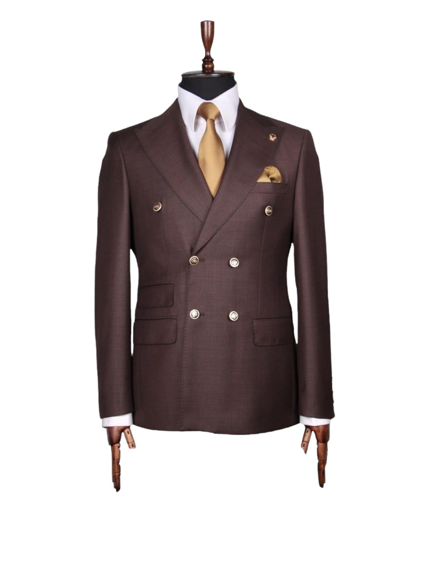 Brown Double Breasted Suit