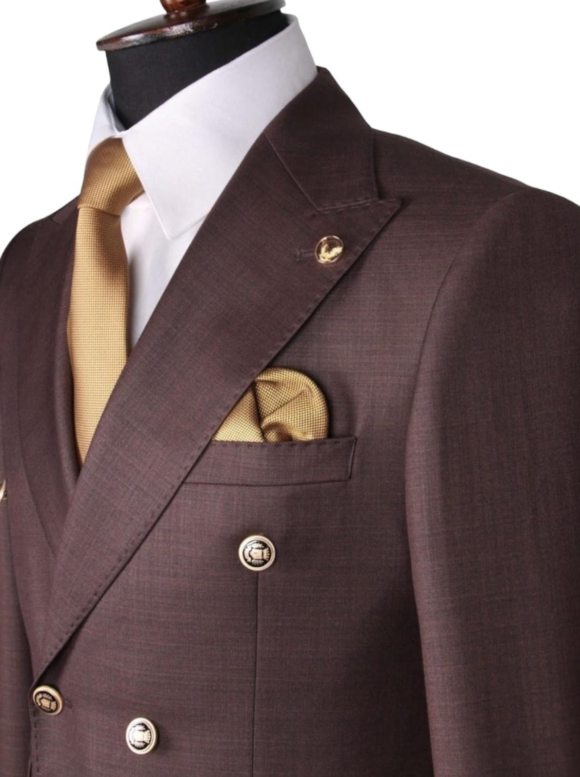 Brown Double Breasted Suit