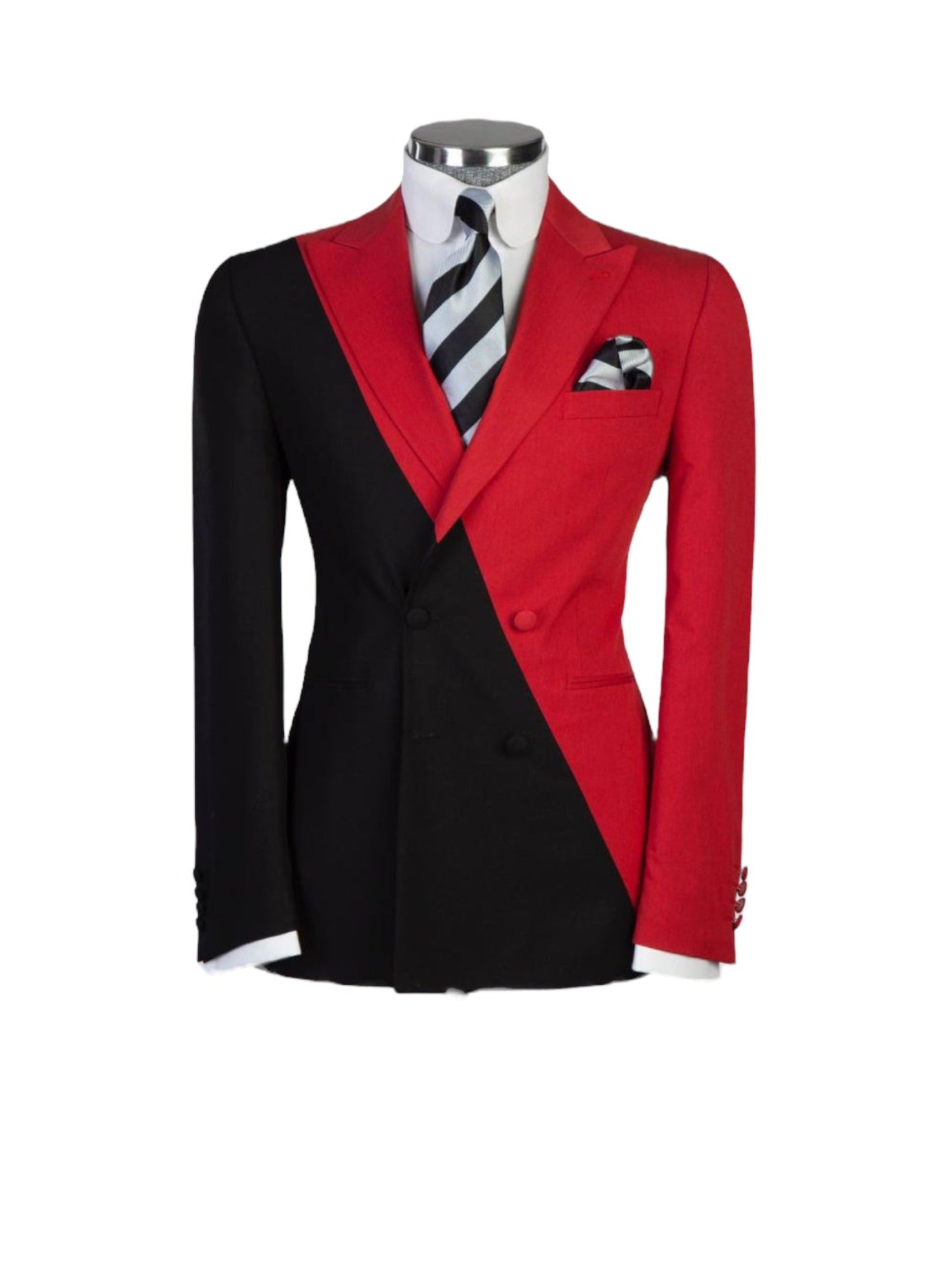 Black/Red Double Breasted Suit