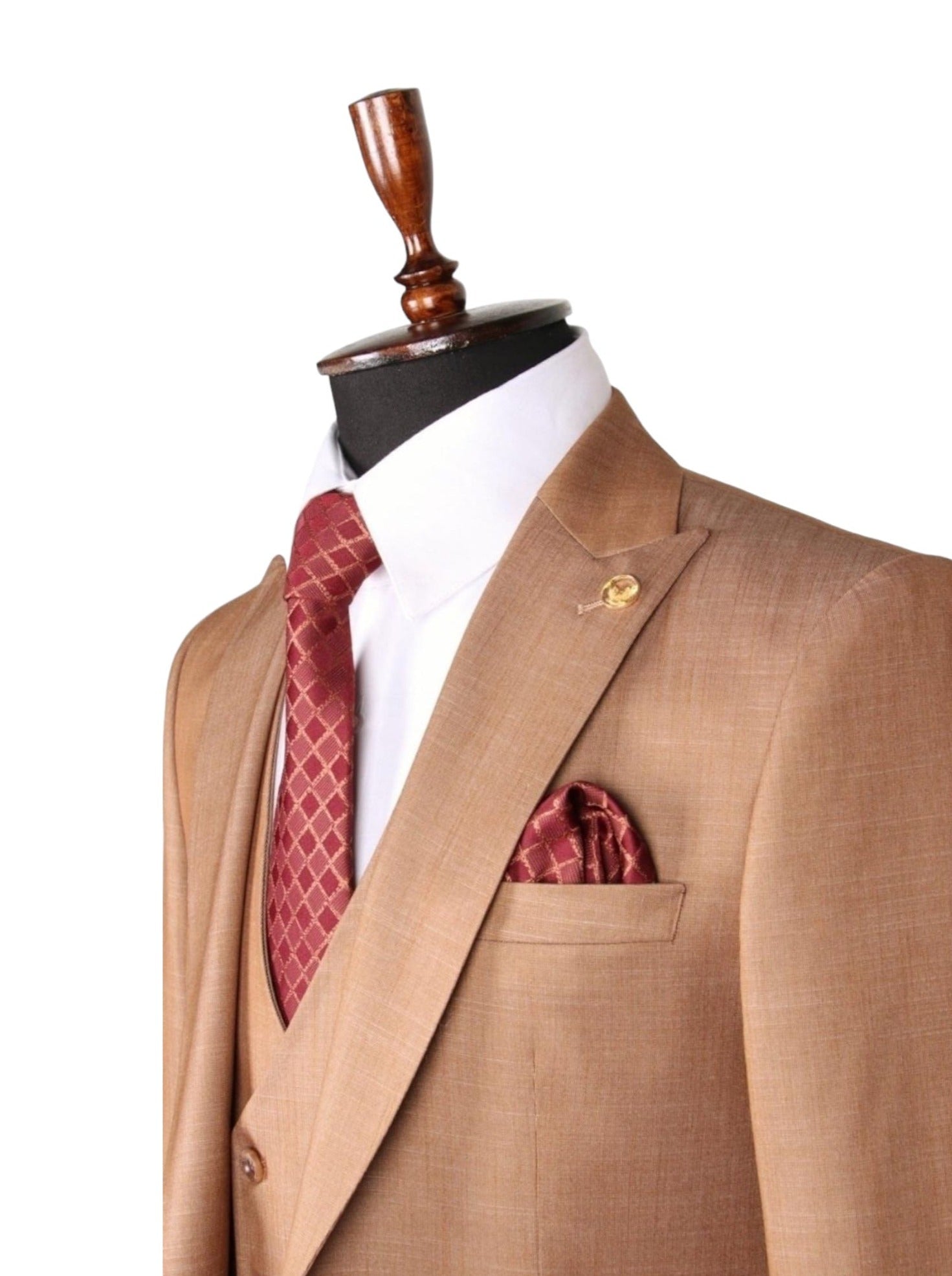 Beige Three-Piece Suit