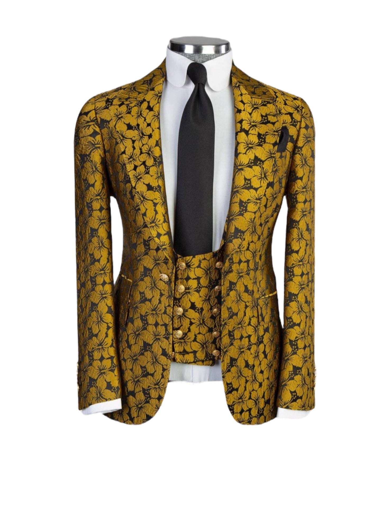 Yellow Flowers Three-Piece Suit