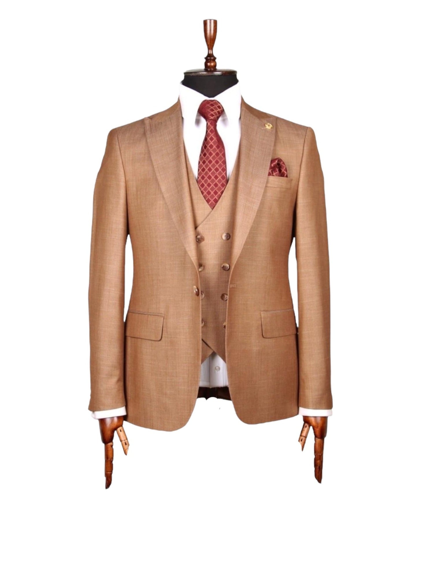 Beige Three-Piece Suit