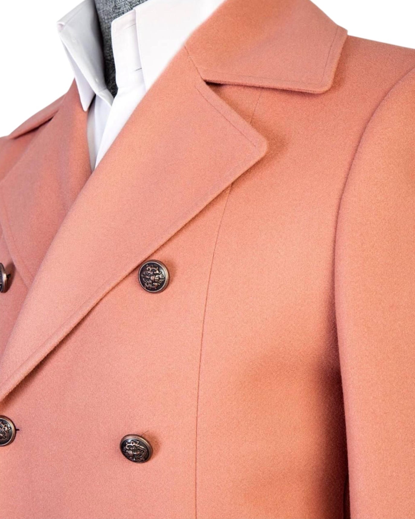 Salmon Pink Double Breasted Coat
