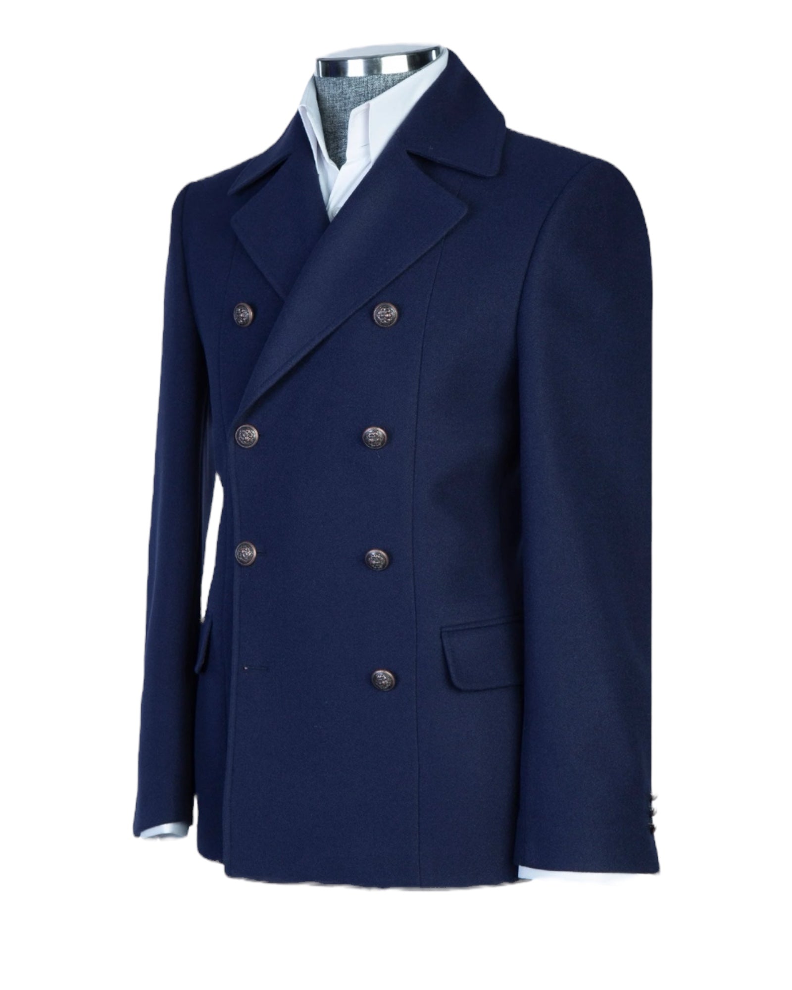 Navy Double Breasted Coat