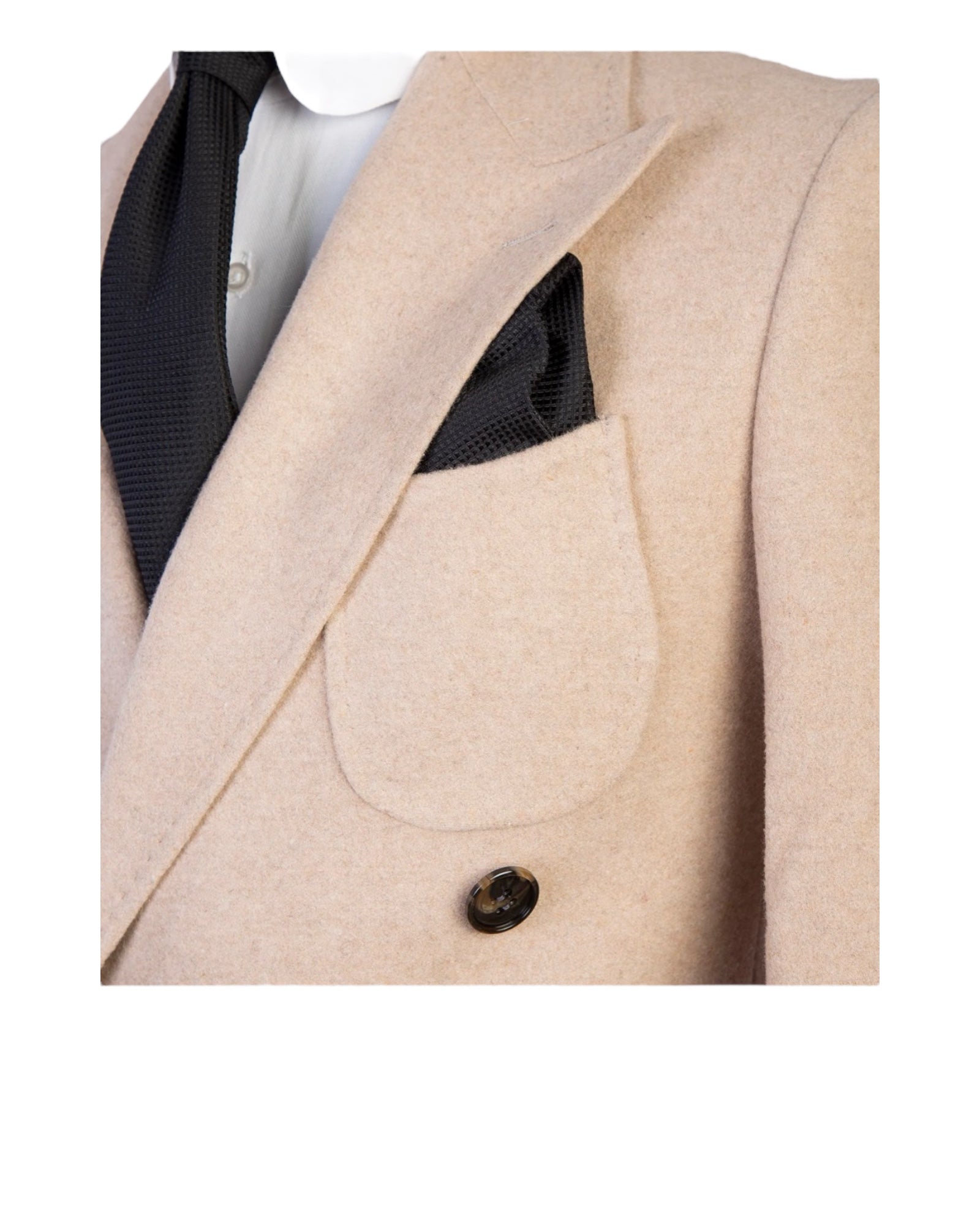 Beige Double Breasted Coat