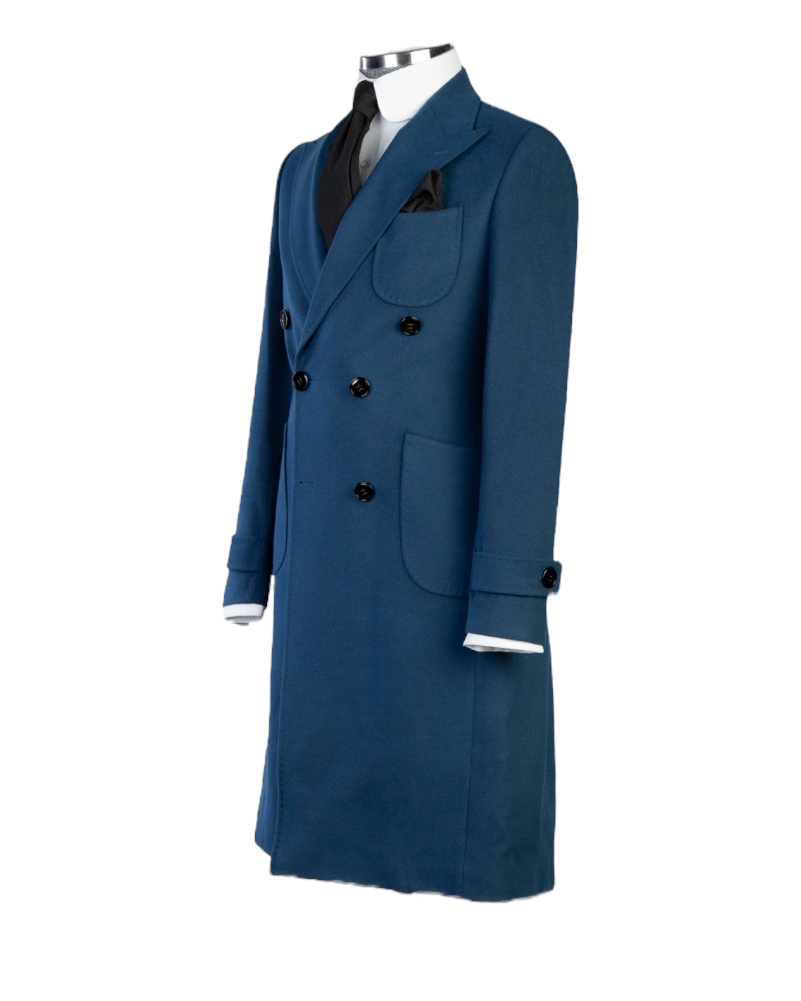 Nassau Blue Double Breasted Long Coat