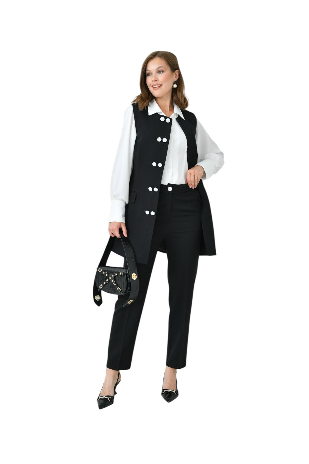 Black Sleeveless Suit